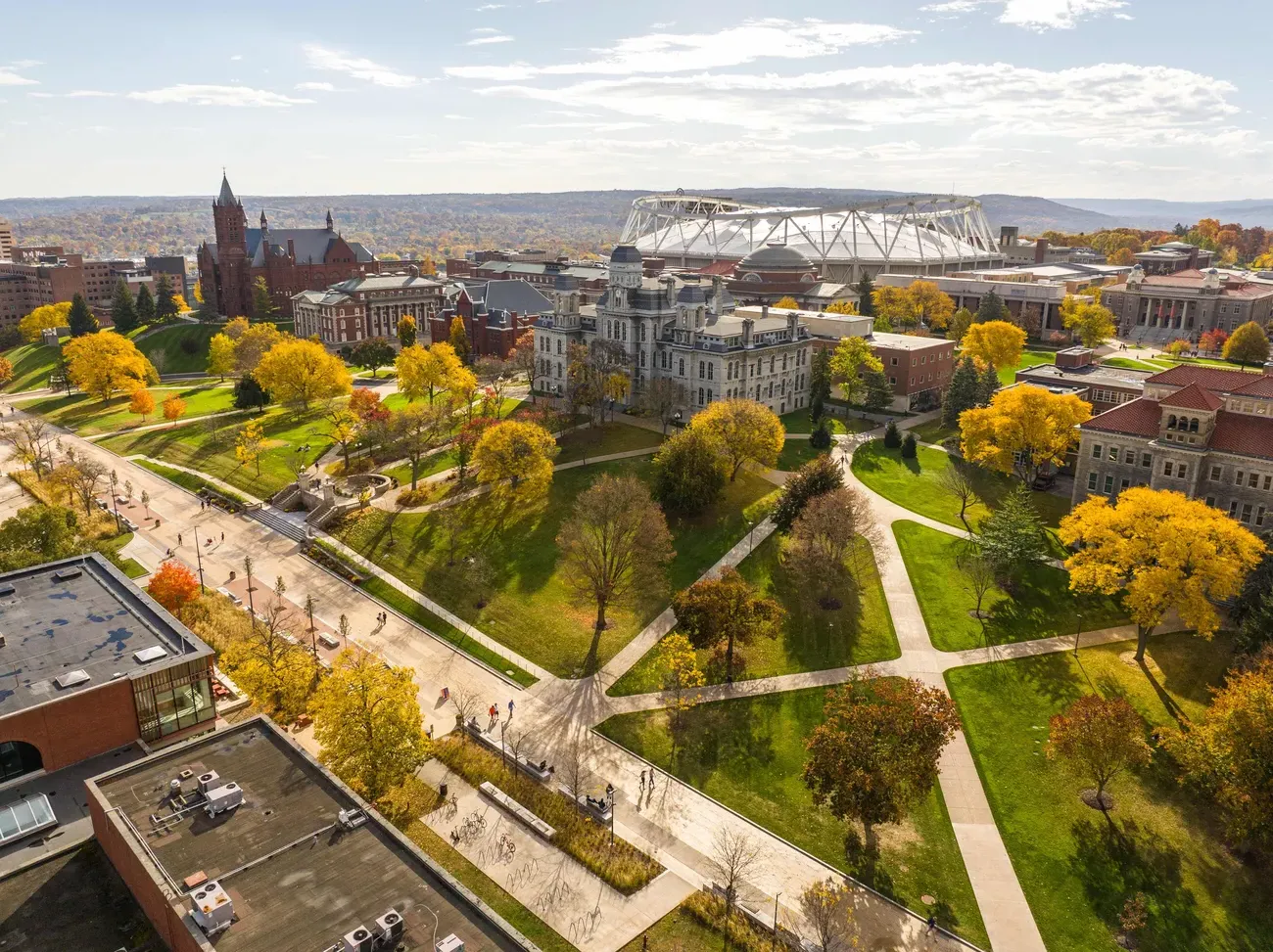 A photo of campus from above.